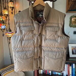 Vintage Stan's Stuff Down Utility Vest | Large Quilted Workwear Vest